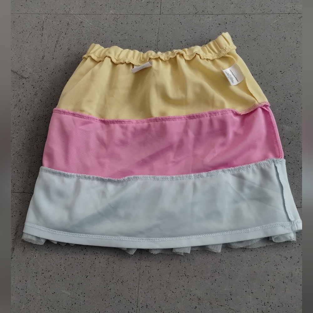 Way To Celebrate Girls Tiered Tutu Mesh Skirt, SZ girl S (6-6x) Yellow Pink Blue - Picture 4 of 16